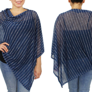 Navy Stripe Jersey Poncho