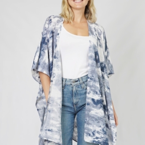 Tye Dye Print Stretch Kimono/Vest